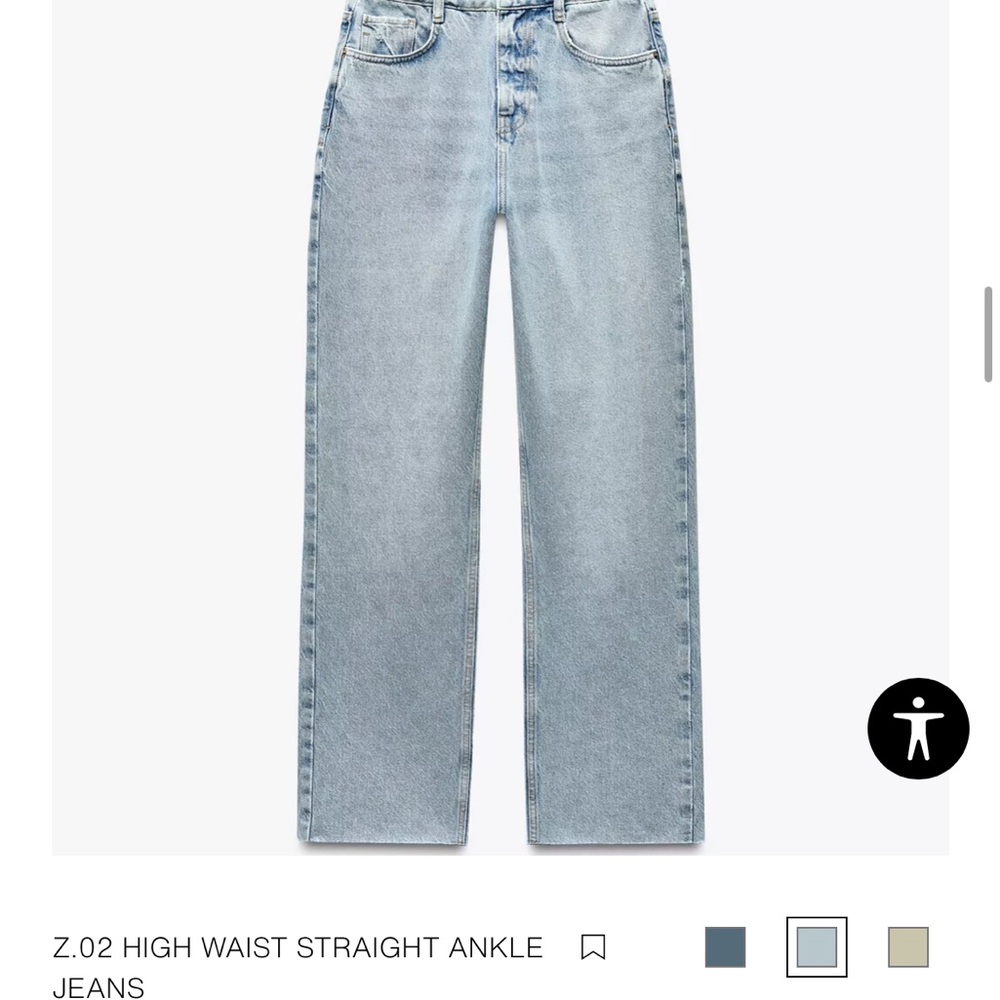 Zara Straight Leg Jeans - Light Blue